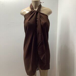Zuliana Brown long sarong/cover up Made in USA. New With Tags
